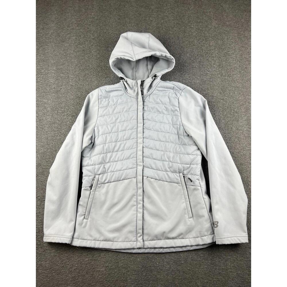 New Balance Men's Light Gray Hooded Jacket Medium‎
